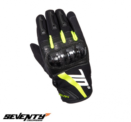 Manusi barbati Racing/Naked vara Seventy model SD-N14 negru/galben – degete tactile [1]