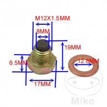 Buson golire ulei cu magnet JMP M12X1.50 cu garnitura 723.93.04 [2]
