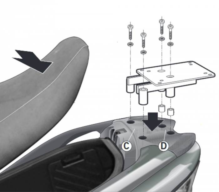 Kit de prindere cutie Top Master SHAD SUZUKI AN 400 Burgman [2]