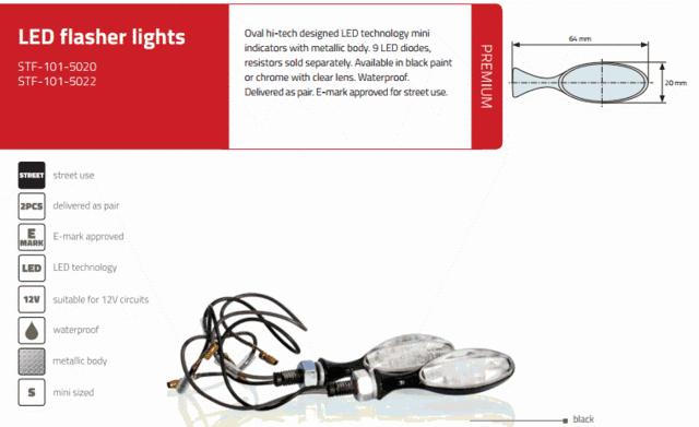 Semnalizatoare moto cu LED Motion Stuff STF-101-5020 [2]