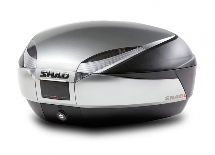 Top case SHAD SH48 New Titanium with backrest, carbon cover and PREMIUM SMART lock [2]