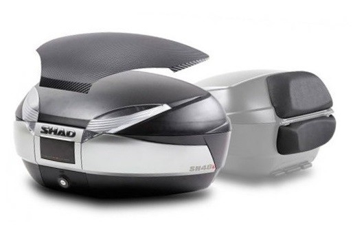 Top case SHAD SH48 New Titanium with backrest, carbon cover and PREMIUM SMART lock [1]