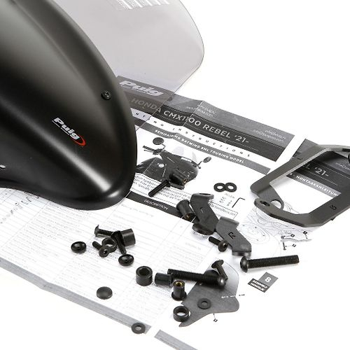 Windscreen PUIG BATWING SML TOURING smoke with matt black housing [3]