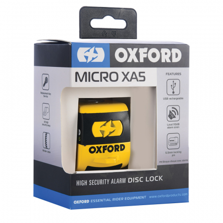 Oxford Micro XA5 Alarm Disc Lock Yellow/Black [1]