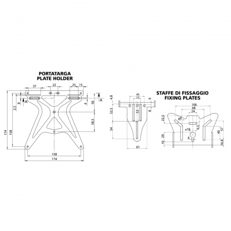 Suport plăcuță de înmatriculare moto reglabil [2]