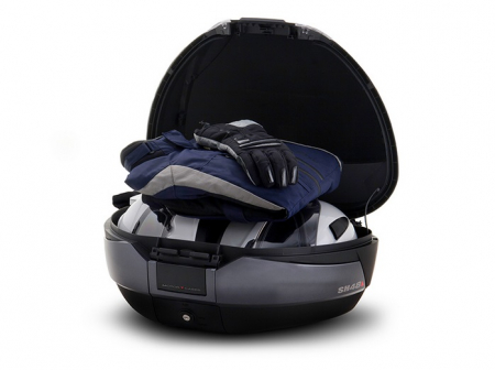 Top case SHAD SH48 Gri inchis with backrest, carbon cover and PREMIUM SMART lock [2]