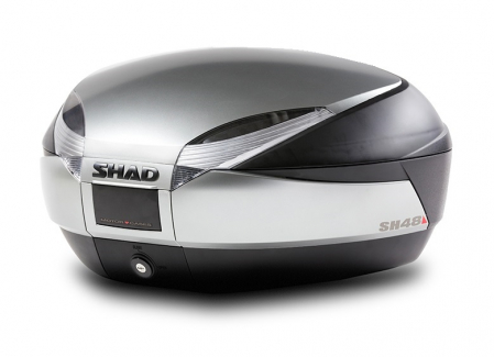 Top case SHAD SH48 New Titanium with backrest, carbon cover and PREMIUM SMART lock [1]
