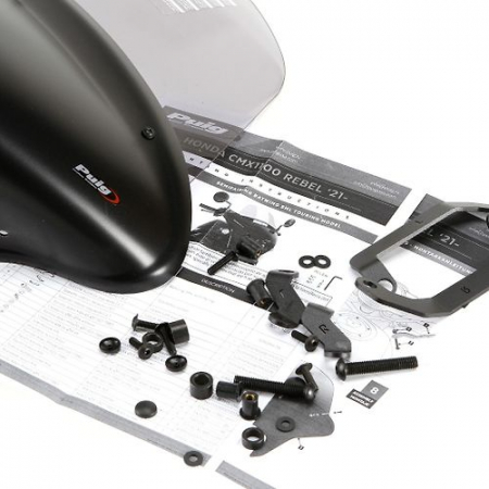 Windscreen PUIG BATWING SML TOURING smoke with matt black housing [2]