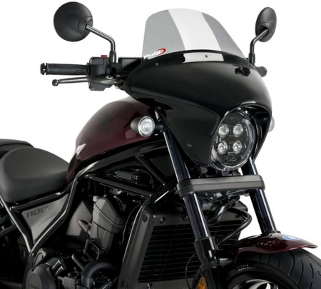 Parbrize - Windscreen PUIG BATWING SML TOURING smoke with matt black housing