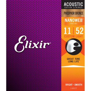Corzi chitara - Set corzi chitara acustica Nanoweb Custom Light .011 - .052