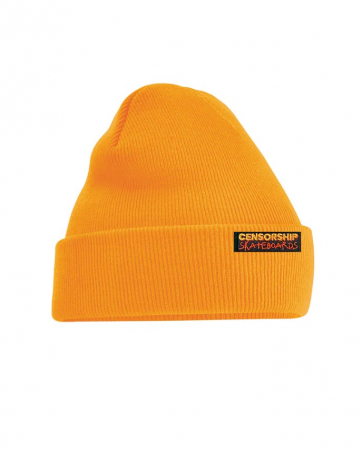 accessories - Censorship Banned Beanie Orange Fluor