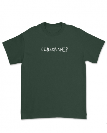 clothing - CENSORSHIP SCRIPT LOGO TEE GREEN 