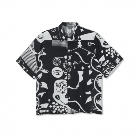 shirts - POLAR SPIRAL SHIRT BLACK WHITE