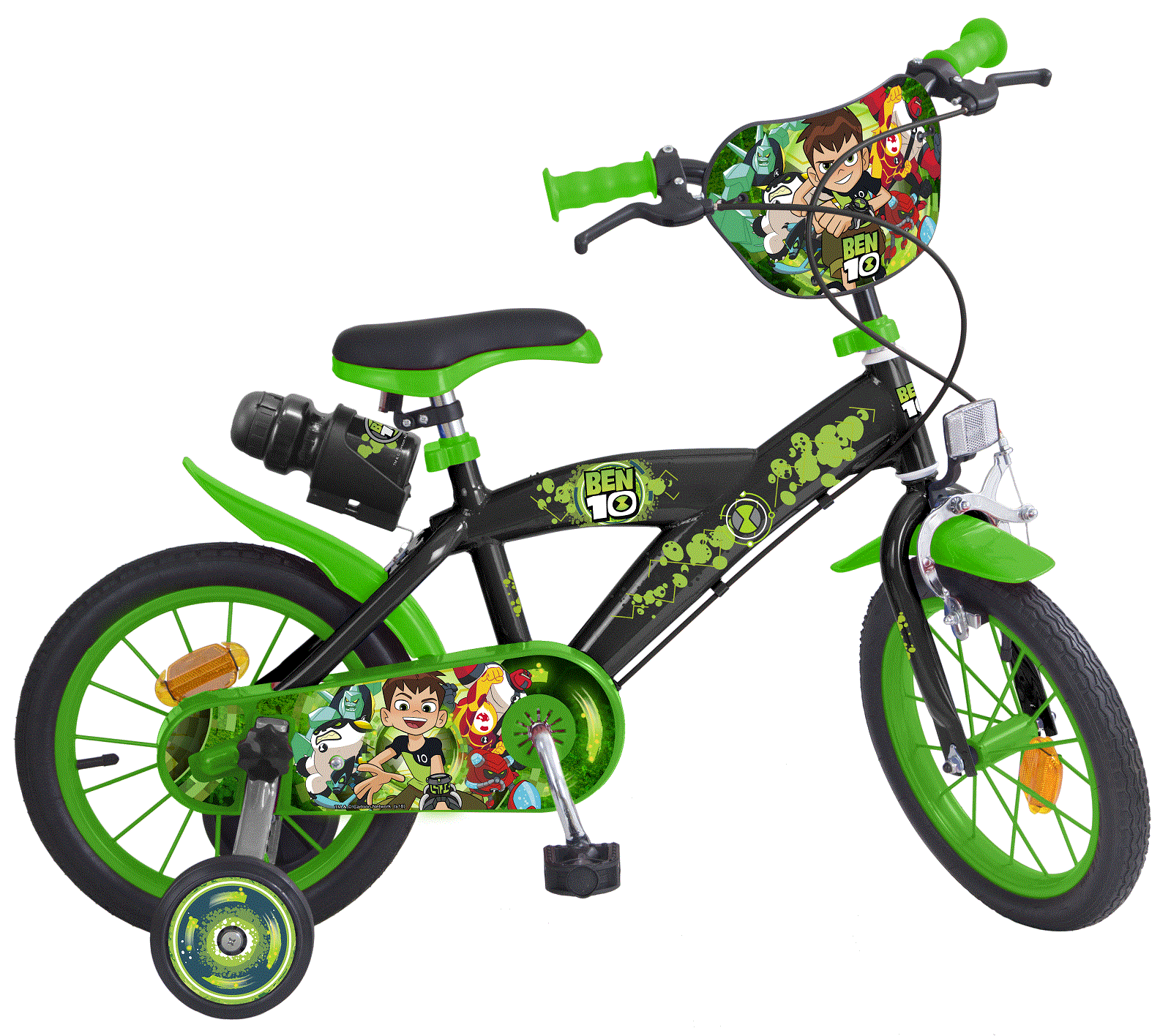 Bicicleta roti ajutatoare copii baieti Toimsa Ben10 14 inch 4 5 6 ani [1]