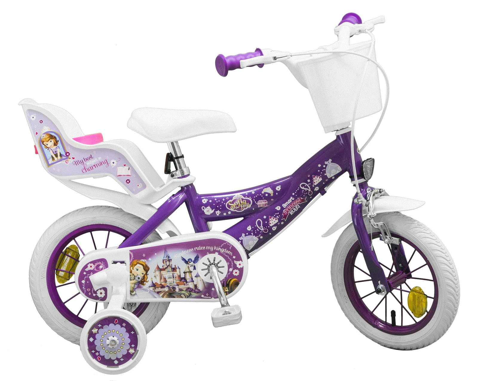 bicicleta roti ajutatoare copii fete toimsa disney printesa sofia 12 inch 3 4 5 ani [1]