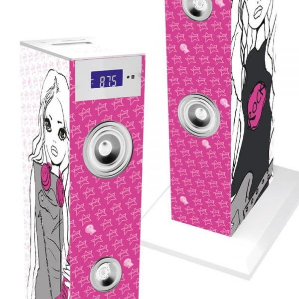 Sistem karaoke copii Buetooth cu microfon Rock Girl, 2x10 W, 85 cm, Bigben [4]