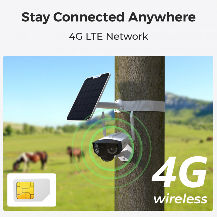 4G LTE Solar-Powered Surveillance Camera, Reolink DUO 2 G750, Rechargeable Battery, Person/Vehicle Detection, 6MP Resolution, 180° Diagonal Viewing Angle [2]