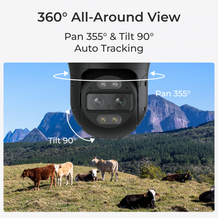 4G-LTE Surveillance Camera, Reolink TrackMix G765 Wired, rechargeable battery, person/vehicle detection, color night vision and LED spotlight, dual lenses, 4MP, auto zoom tracking [7]