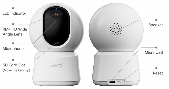 Camera supraveghere Arenti P2Q1, Wi-Fi dual-band, 4MP UHD, AI miscare/sunet, urmarire automata, vedere nocturna 360° [13]