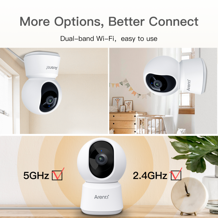Camera supraveghere Arenti P2Q1, Wi-Fi dual-band, 4MP UHD, AI miscare/sunet, urmarire automata, vedere nocturna 360° [9]
