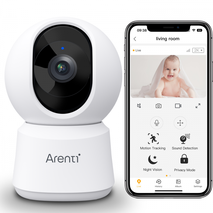 Camera supraveghere Arenti P2Q1, Wi-Fi dual-band, 4MP UHD, AI miscare/sunet, urmarire automata, vedere nocturna 360° [4]