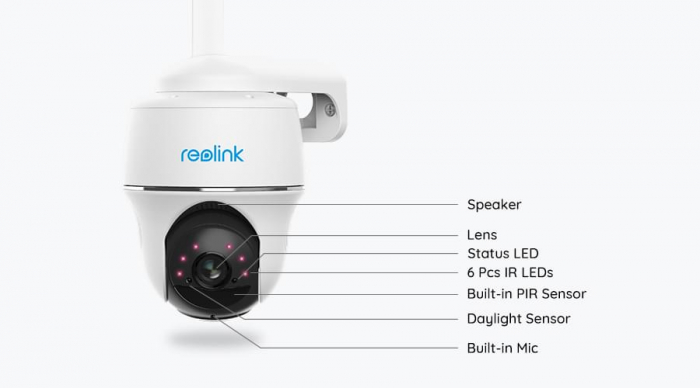Reolink Go PT Plus surveillance camera with solar panel, 4G - LTE, rechargeable battery, 4 MP resolution, person/vehicle detection [3]
