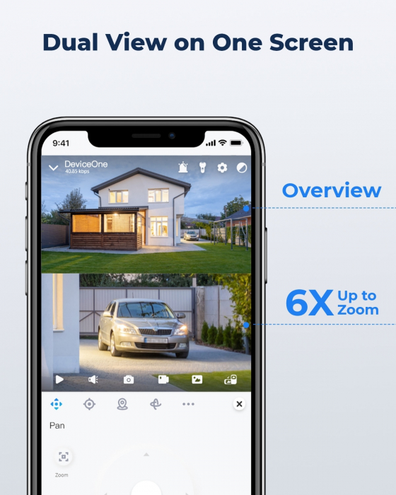 Camera de supraveghere Reolink TrackMix cu baterie reincarcabila, WIFI, , 4MP, auto zoom tracking, detectare persoana/vehicul, doua obiective [8]