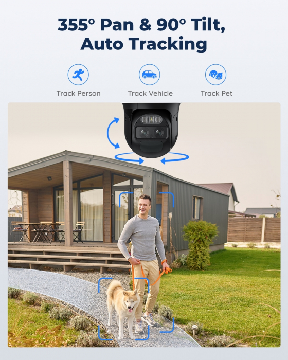 Camera de supraveghere Reolink TrackMix cu baterie reincarcabila, WIFI, , 4MP, auto zoom tracking, detectare persoana/vehicul, doua obiective [5]