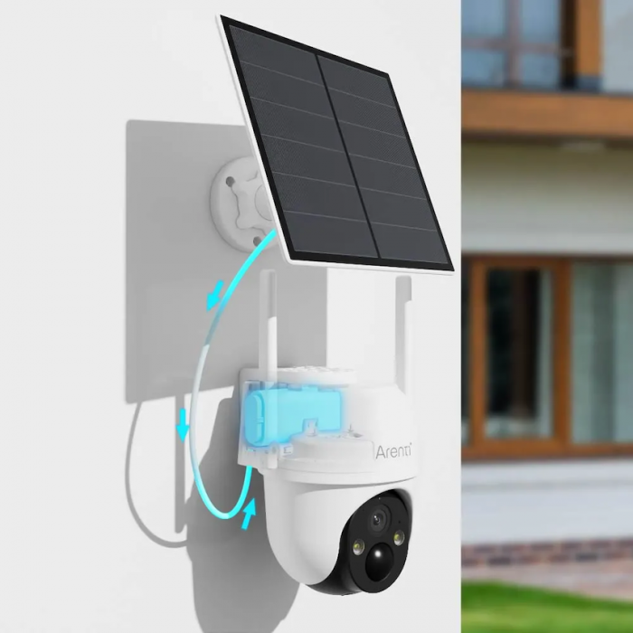 Camera de supraveghere Arenti GO2T cu Panou Solar si baterie reincarcabila, WIFI, 2K cu rotire 360°, audio bidirectional [3]