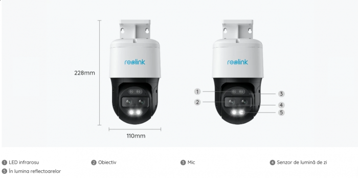 Reolink TrackMix POE surveillance camera, 8MP, auto zoom tracking, person/vehicle detection, color night vision, two lenses [3]