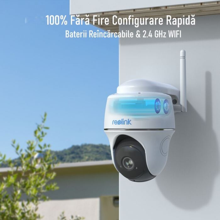 Camera de supraveghere Reolink Argus B430 cu baterie si panou solar, 5MP, Vedere pe timp de noapte color, Detectie inteligenta, Notificare telefon, Slot MicroSD [2]