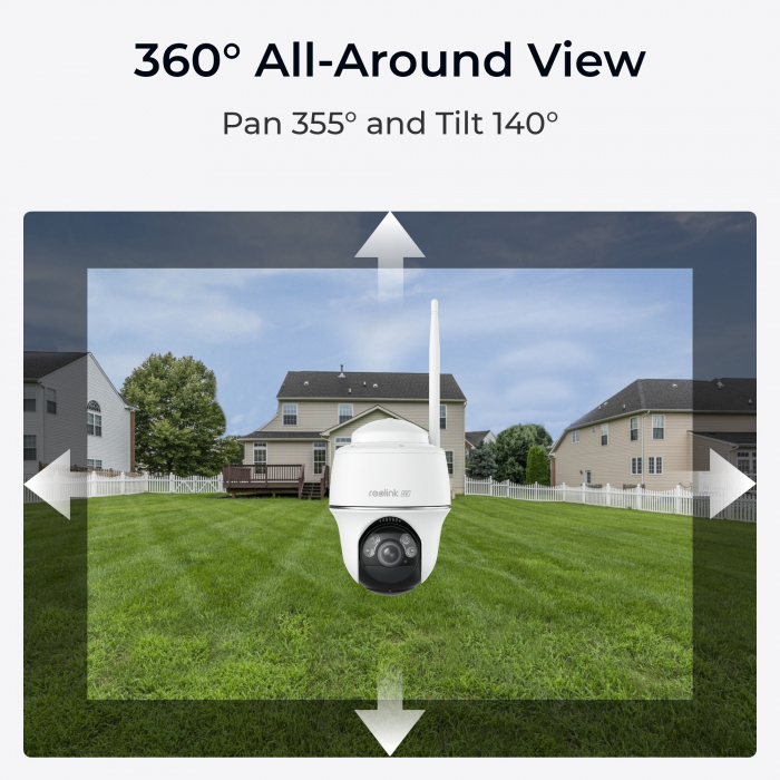 Camera de supraveghere Reolink Argus PT B440 cu panou solar, rezoluție 4K / 8MP, WIFI, detectare persoana/vehicul, vedere 360 de grade [5]