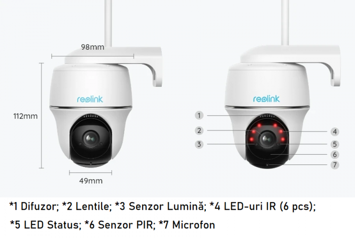 Camera de supraveghere Reolink Argus PT cu panou solar, WIFI, baterie, rezolutie Full HD, senzor de miscare, avertizare miscare pe email [2]