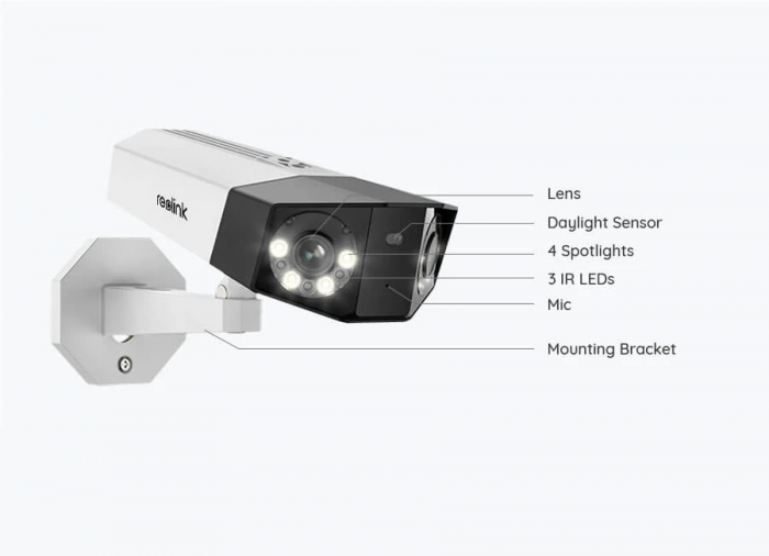 Camera de supraveghere Reolink DUO PoE P730 cu lentile duble, rezolutie de 8MP, detectare Persoana/Vehicul, unghi vizualizare orizontal 180° [3]