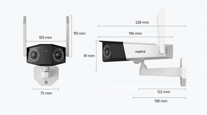Surveillance camera package with 64GB MicroSD Card, Reolink Duo 2 WIFI with dual lenses, 8MP resolution [6]
