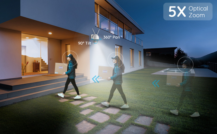 Reolink E560 Surveillance Camera - 4K 8MP Wi-Fi 6 Smart PTZ Camera, with auto tracking, 3X optical zoom, color night vision, audio and visual alerts, real-time two-way communication [9]