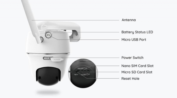 Reolink Go PT Plus surveillance camera with 4G - LTE, rechargeable battery, 360° visibility, Person/Vehicle detection, 4 MP resolution [4]