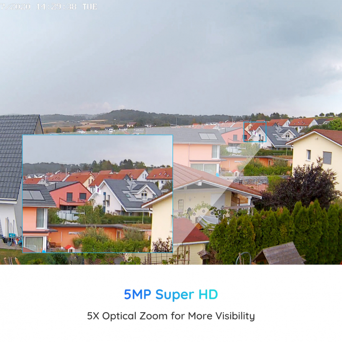 Camera de supraveghere Reolink RLC-523WA cu PTZ, WIFI, Auto Tracking, detectare Persoana/Vehicul, vedere nocturna color, slot Micro SD Card, rezolutie de 5MP Super HD, senzor de miscare [5]