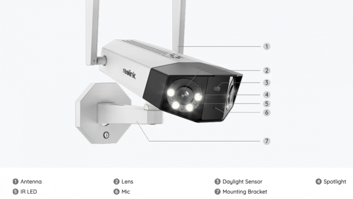 Reolink W730, WIFI dual lens surveillance camera with 8MP resolution, Person/Vehicle detection, 180° horizontal viewing angle [2]