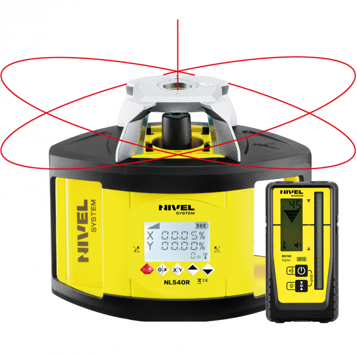 Nivel System NL540R DIGITAL rotating laser, green beam, horizontal and vertical tasks, digital slope, range 500m [5]