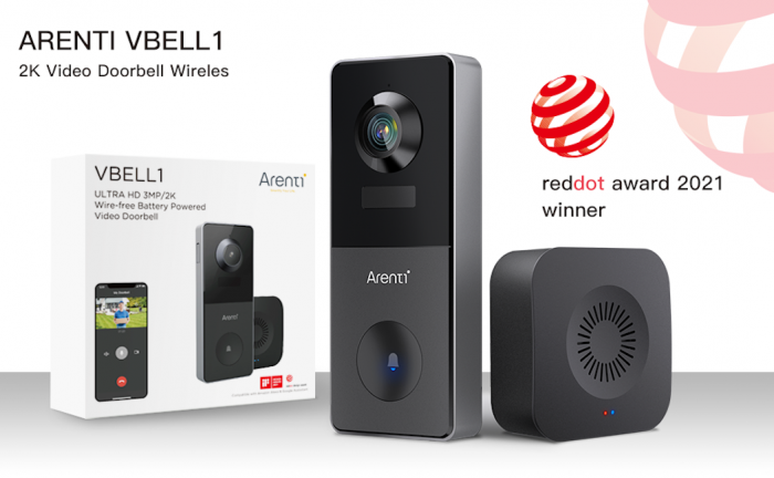 Sonerie Video Arenti VBELL1, WIFI, baterie reincarcabila, vedere nocturna, rezolutie 2K Ultra HD, senzor de miscare, alerte Push pe telefon [7]