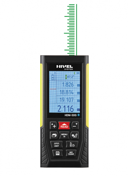 Telemetru laser Nivel System HDM-50G cu masurare pe distanta variabila, cu fascicul laser verde foarte vizibil [2]