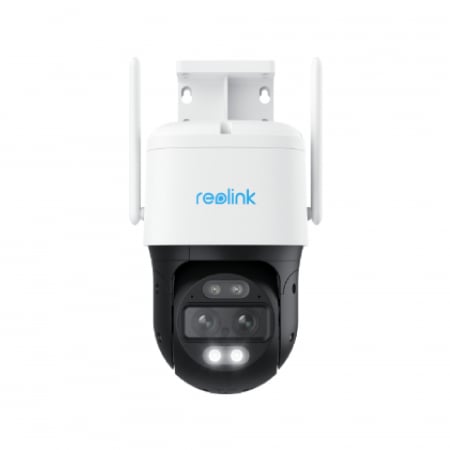 Conexiune 4G - 4G-LTE Surveillance Camera, Reolink TrackMix G765 Wired, rechargeable battery, person/vehicle detection, color night vision and LED spotlight, dual lenses, 4MP, auto zoom tracking