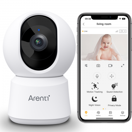 Camera supraveghere Arenti P2Q1, Wi-Fi dual-band, 4MP UHD, AI miscare/sunet, urmarire automata, vedere nocturna 360° [3]