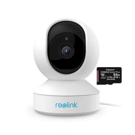 Conexiune Wi-Fi - Surveillance camera package with 64GB MicroSD Card, Reolink E1 Pro-V2 WIFI, 4MP resolution