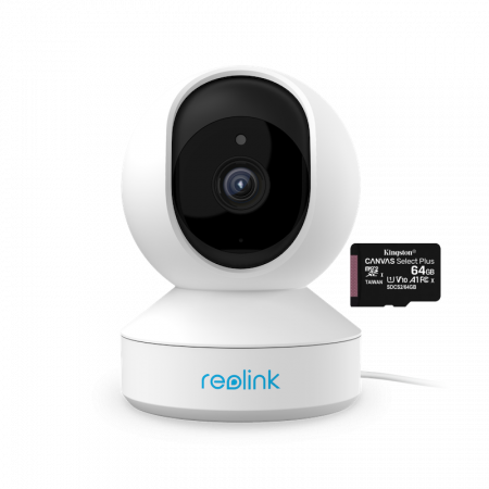 Conexiune Wi-Fi - Surveillance camera package with 64GB MicroSD Card, Reolink E1-V2 WIFI, 3MP resolution