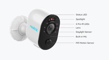 Reolink Argus 3 surveillance camera with solar panel, rechargeable battery, WIFI, color night vision and LED reflector, Full HD resolution [2]
