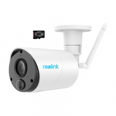 Conexiune Wi-Fi - Surveillance camera package with 64 GB MicroSD card, Reolink Argus ECO-V2, 3MP HD resolution