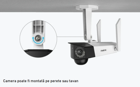 Camera de supraveghere Reolink DUO 2 4G - LTE baterie reincarcabila, detectare Persoana/Vehicul, rezolutie 6MP, unghi vizualizare orizontal 180° [3]