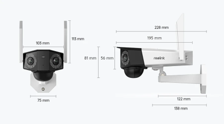 Camera de supraveghere Reolink DUO 2 4G - LTE cu panou solar, detectare Persoana/Vehicul, rezolutie 6MP, unghi vizualizare orizontal 180° [5]